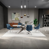 Leicester White Dune High Gloss Ceramic 1.8M Dining Table - Pendle Village Furniture